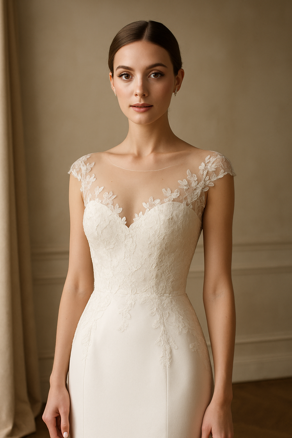 Illusion Neckline Gown