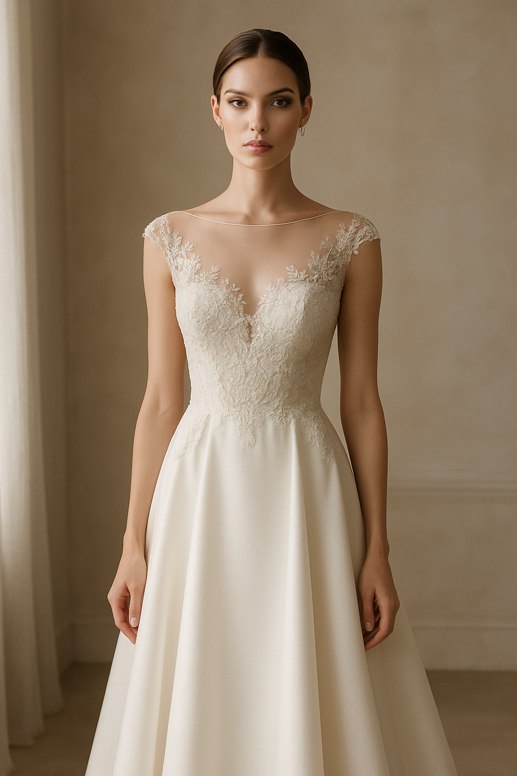 Illusion Neckline Gown